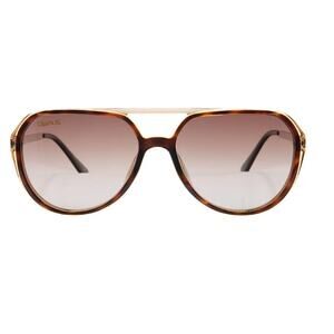 Womens Retro Side-Shield Navigator Sunglasses Tortoise Gold Frame Bronze Lens